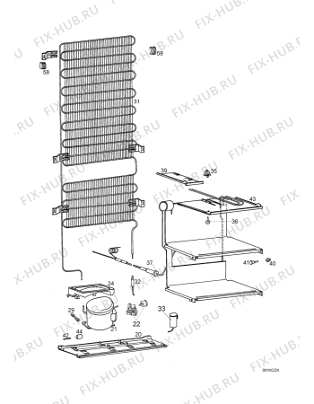 Взрыв-схема холодильника Zanussi ZK21/10ATO - Схема узла Cooling system 017